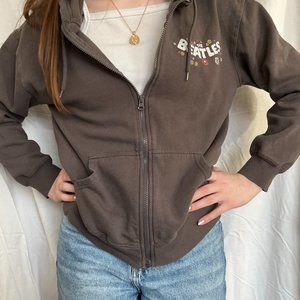 The Beatles zip up hoodie brown